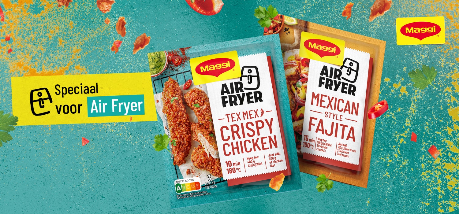 MAGGI Air Fryer Tex Mex Crispy Chicken and MAGGI Air Fryer Mexican Style Fajita