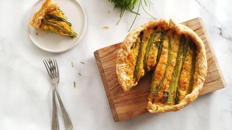 Groene asperge quiche