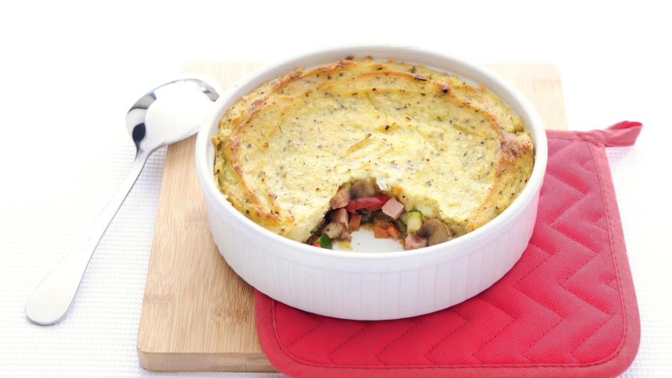 Ovenschotel met ham en knoflook