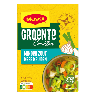 MAGGI Groentebouillon minder zout, meer kruiden