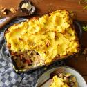 Vegetarische witlof ovenschotel met appel, gorgonzola en walnoten