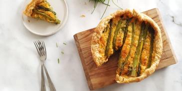 Groene asperge quiche