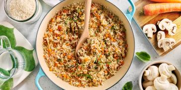 Pilaf met  champignon en wortel