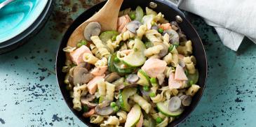 Romige pasta met zalm