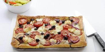 Quiche met geroosterde tomaat en geitenkaas