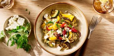 Orzo met Mediterraans gegrilde groenten