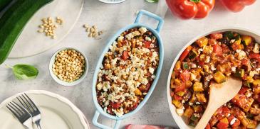 Gegratineerde ratatouille met feta kaas