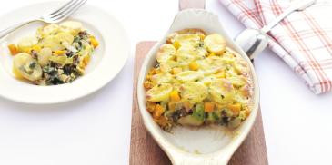 Vegetarische ovenschotel met pompoen