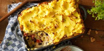 Vegetarische witlof ovenschotel met appel, gorgonzola en walnoten