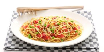 Spaghetti tomatensaus met surimi