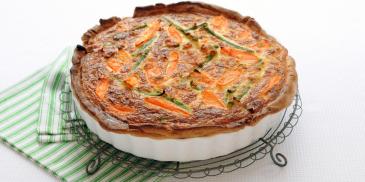 Quiche met wortel en sperziebonen