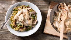Tagliatelle met kipreepjes in roomsaus