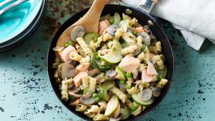 Romige pasta met zalm
