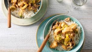Recept voor kip met rijst en champignons