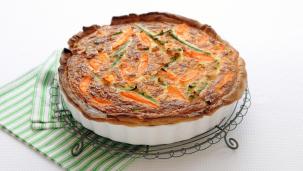 Quiche met wortel en sperziebonen
